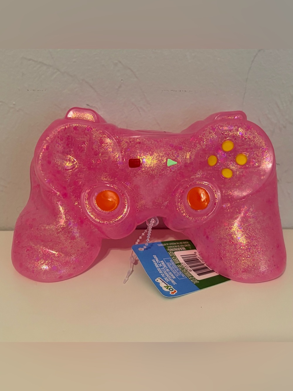 Pink Glitter Sunny Days Squeeezy Video Game Controller Squishy Toy